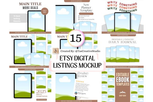 Download 15 Etsy Digital Listings Mockup Bundles - Mockup Collection