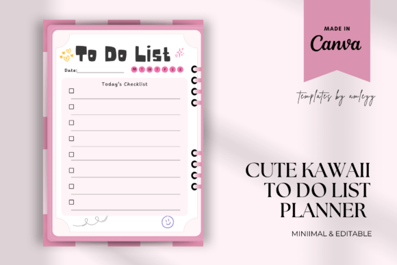 Download Cute Kawaii to-Do List Planner Editable - Cute Collection