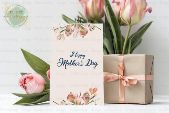 Download Floral Mother's Day Card Mockup - Mockup Collection