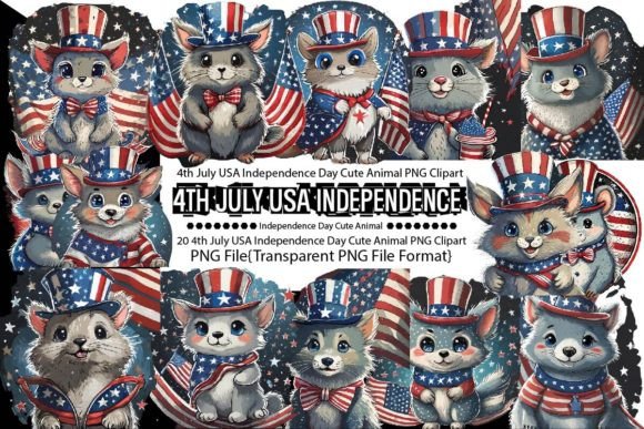 Download 4th July USA Independence Day Cute Anima - Cute Collection